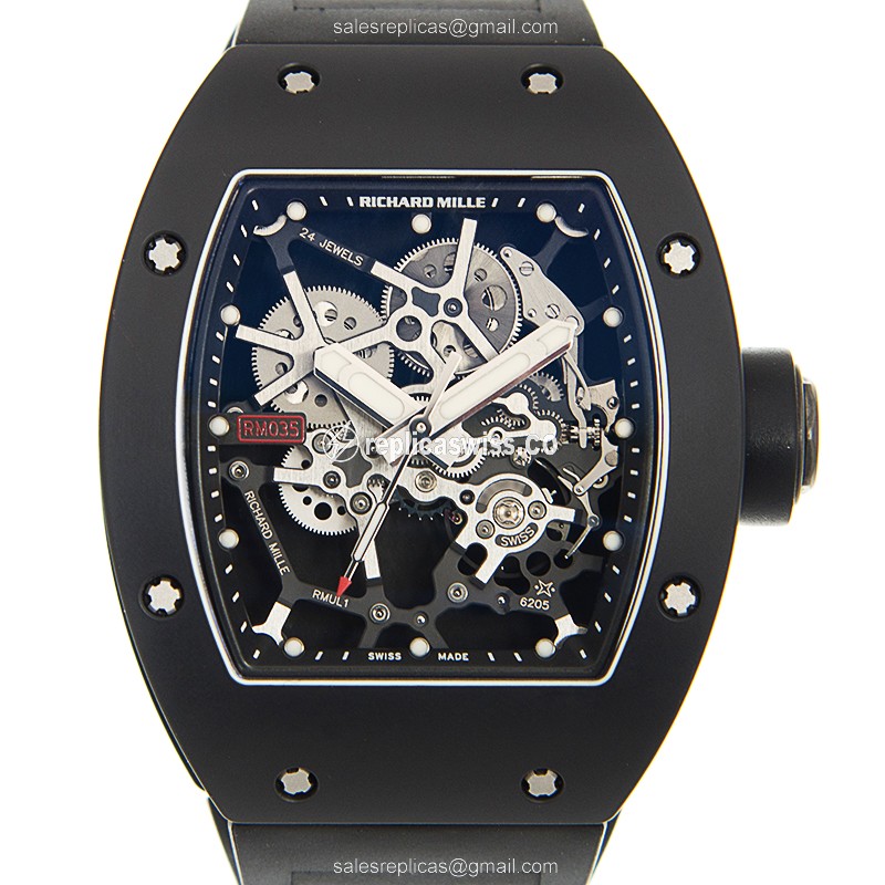 Richard Mille RM35 AN AL-CA - Automatic Titanium - Black Dial - Rubber Strap